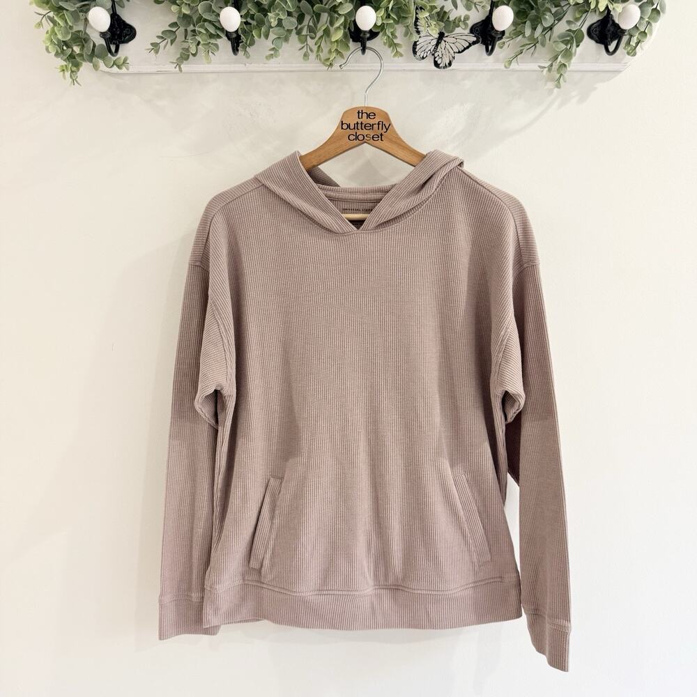Universal Standard Waffle Knit Mauve Hoodie Size XS 134561